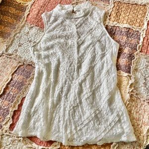 Lace high neck tank top